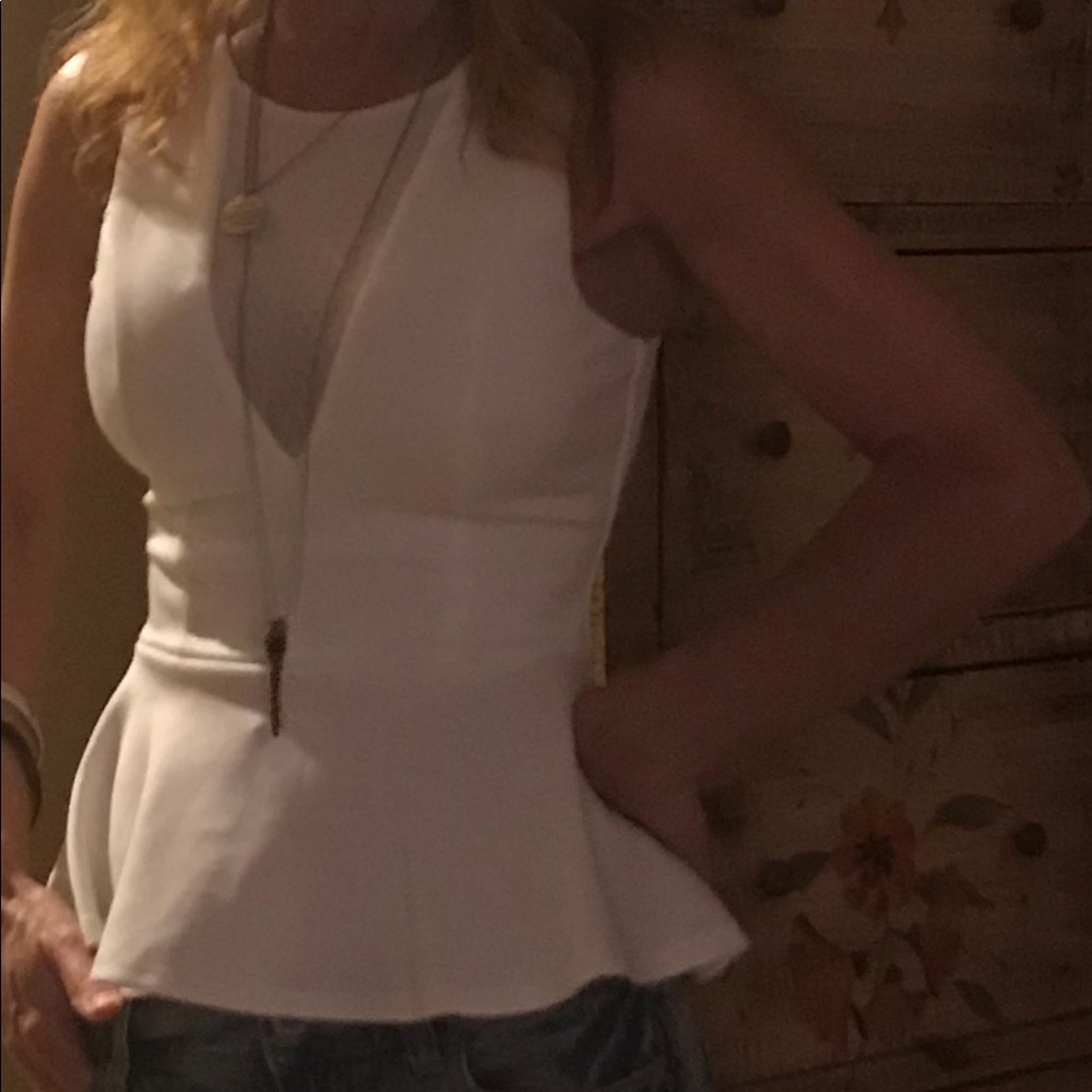 Bebe white Peplum Top XS